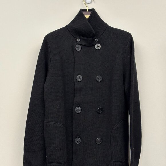 Vince - Black Wool Double-Breasted Sailor Cardigan | XL - Picture 1 of 5